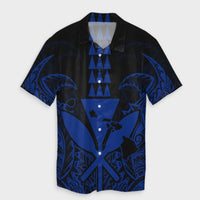 Hawaii Polynesian Kanaka Kakau Hawaiian Shirt - Alan Style Blue - AH Unisex Black - Polynesian Pride