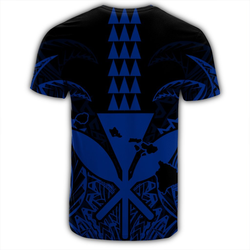 Hawaii Polynesian Kanaka Kakau T Shirt Alan Style Blue - Polynesian Pride