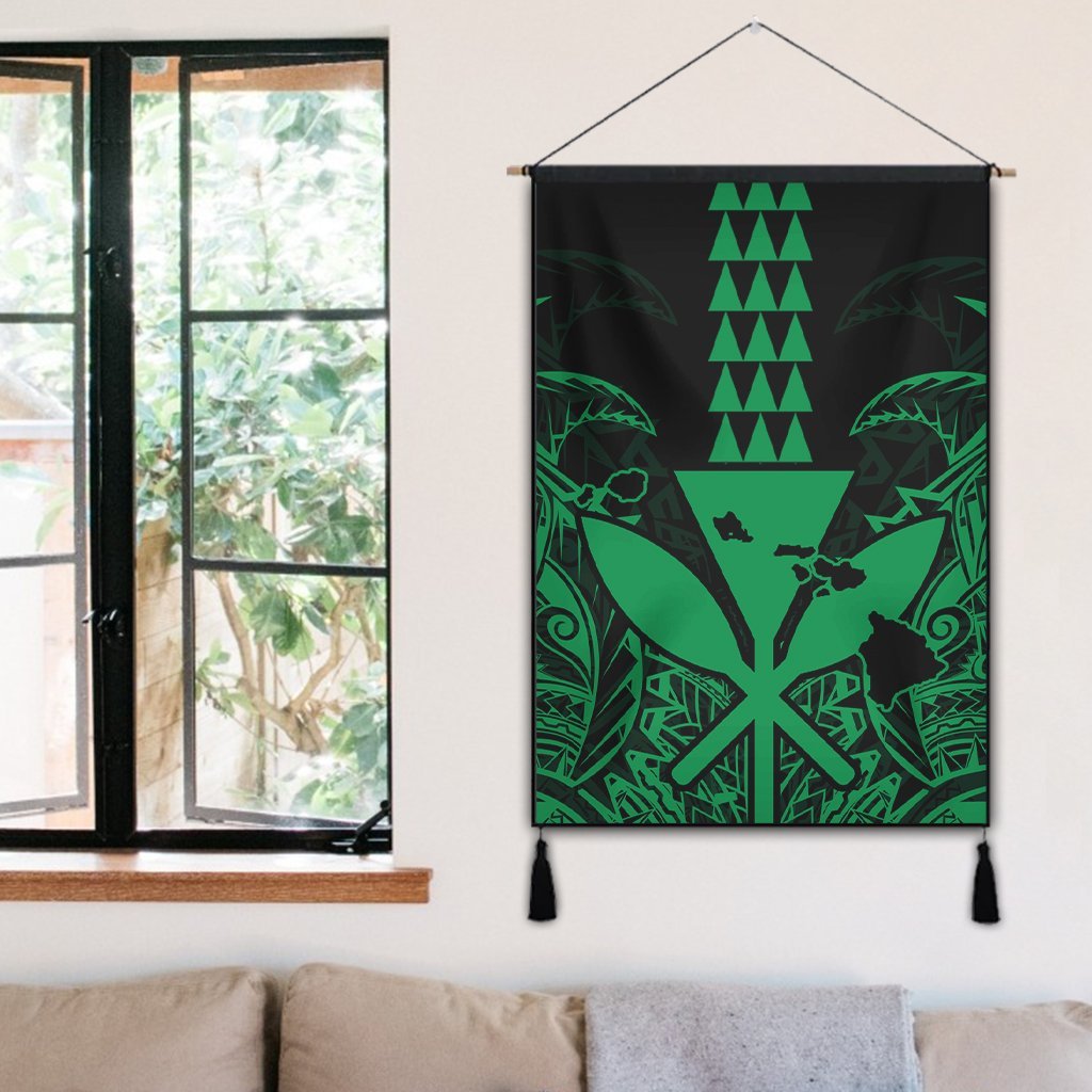 Hawaii Polynesian Kanaka Kakau Hanging Poster - Alan Style Green - AH - Polynesian Pride