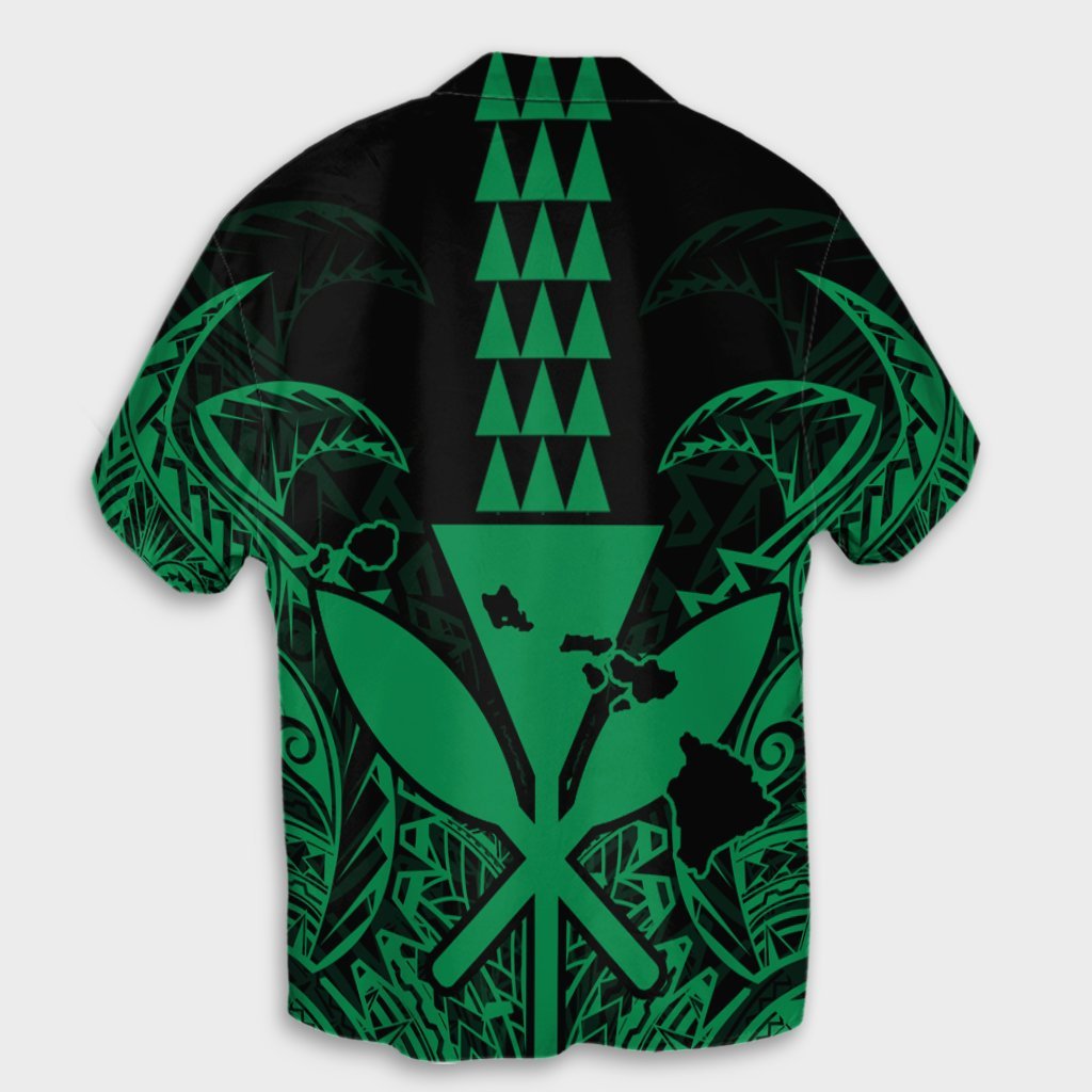 Hawaii Polynesian Kanaka Kakau Hawaiian Shirt - Alan Style Green - AH - Polynesian Pride