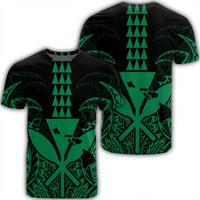Hawaii Polynesian Kanaka Kakau T Shirt Alan Style Green Unisex Black - Polynesian Pride