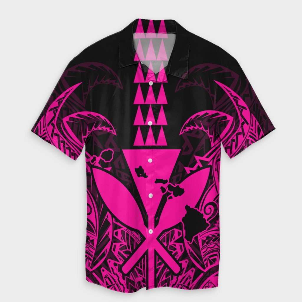Hawaii Polynesian Kanaka Kakau Hawaiian Shirt - Alan Style Pink - AH Unisex Black - Polynesian Pride