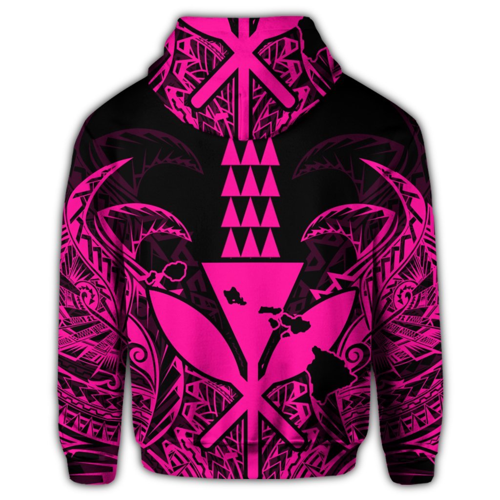 Hawaiian Polynesian Kanaka Kakau Hoodie Alan Style Pink - Polynesian Pride