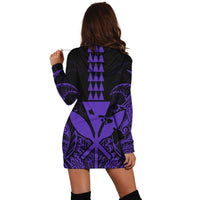 Hawaii Polynesian Kanaka Kakau Hoodie Dress - Alan Style Purple - AH - Polynesian Pride