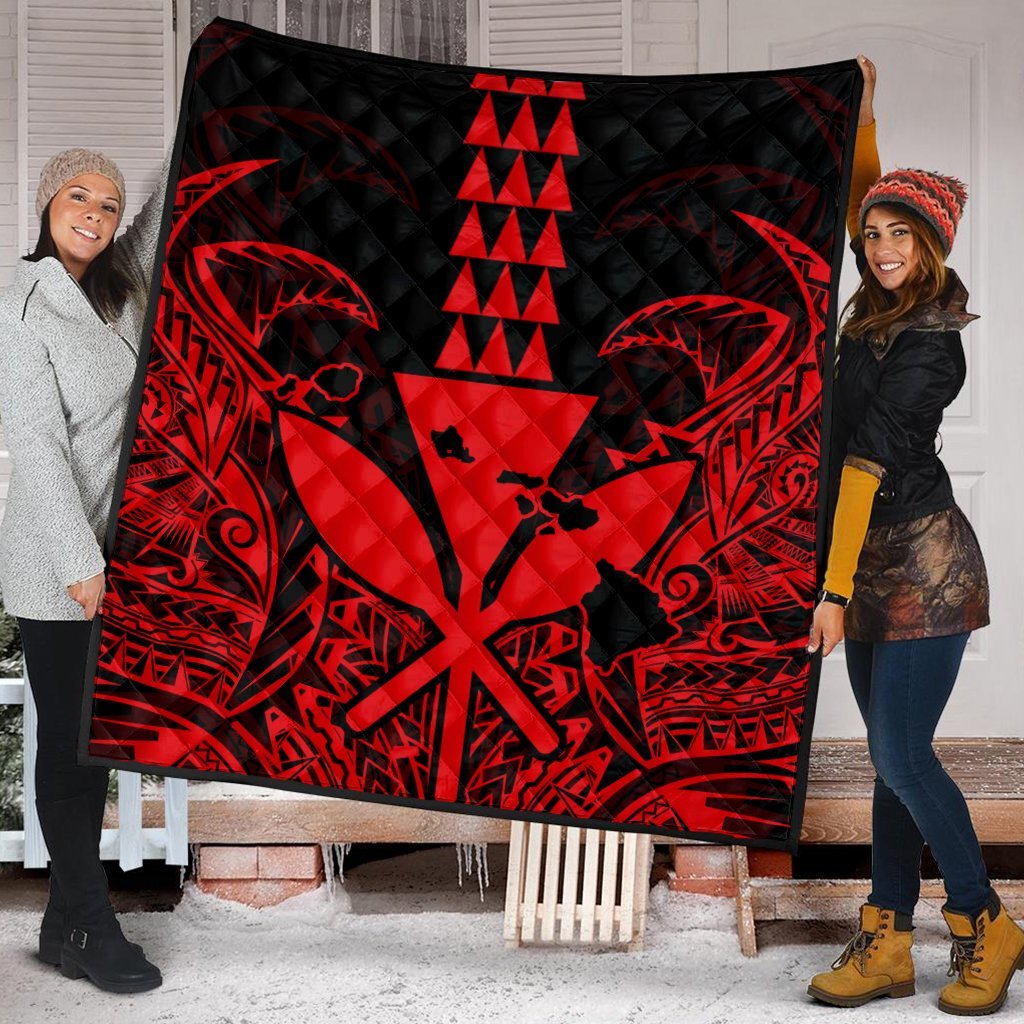 Hawaii Polynesian Kanaka Kakau Premium Quilts - Alan Style Red - AH - Polynesian Pride