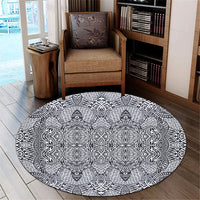 Hawaii Polynesian Lauhala Mix White Round Carpet - AH - Polynesian Pride