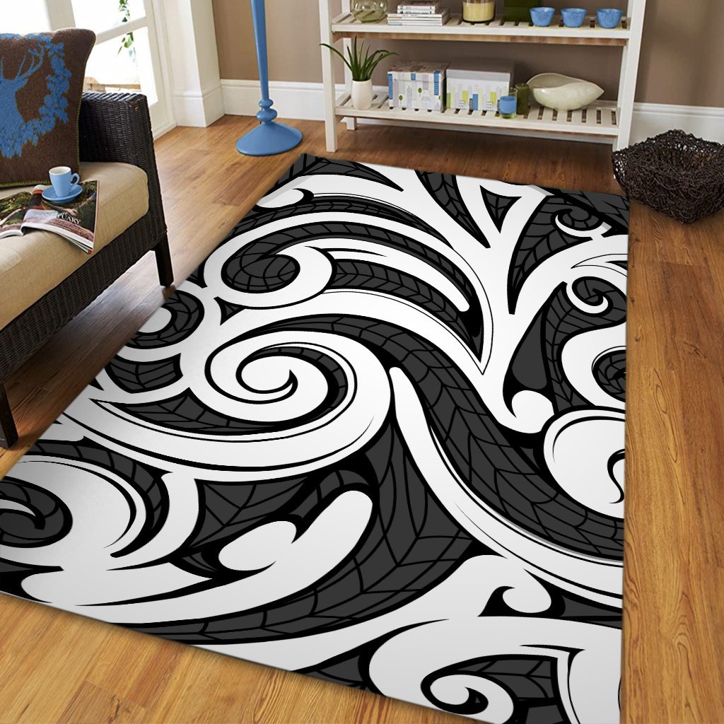 Hawaii Polynesian Maori Ethnic Ornament Gray Area Rug - AH - Polynesian Pride