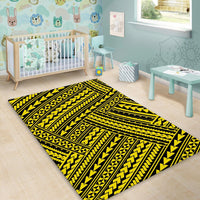Hawaii Polynesian Nation Yellow Area Rug - AH - Polynesian Pride