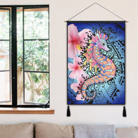 Hawaii Polynesian Pink Hibiscus Seahorse Hanging Poster - AH - Polynesian Pride