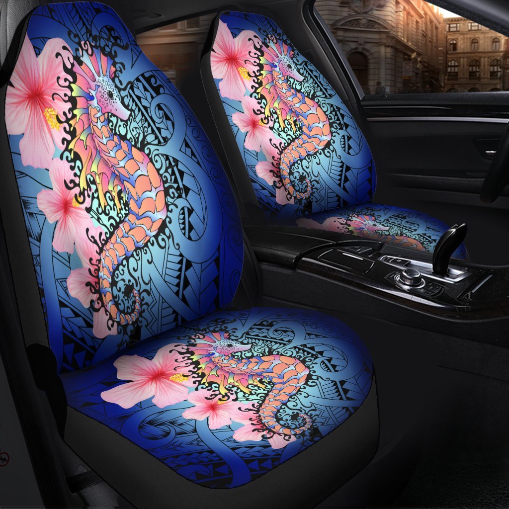 Hawaii Polynesian Pink Hibiscus Seahorse Car Seat Covers - AH - Polynesian Pride