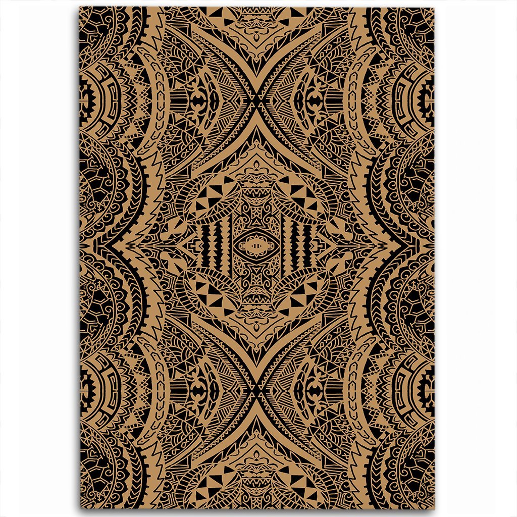 Hawaii Polynesian Symmetry Gold Area Rug - AH Luxurious - Polynesian Pride