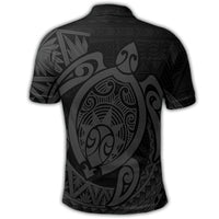 Hawaii Polynesian Turtle Polo Shirt Gray - Polynesian Pride