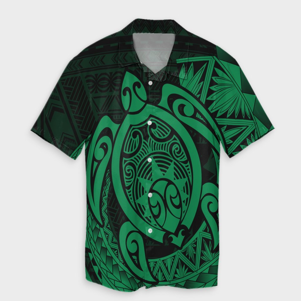 Hawaii Polynesian Turtle Hawaiian Shirt - Green - AH Unisex Black - Polynesian Pride
