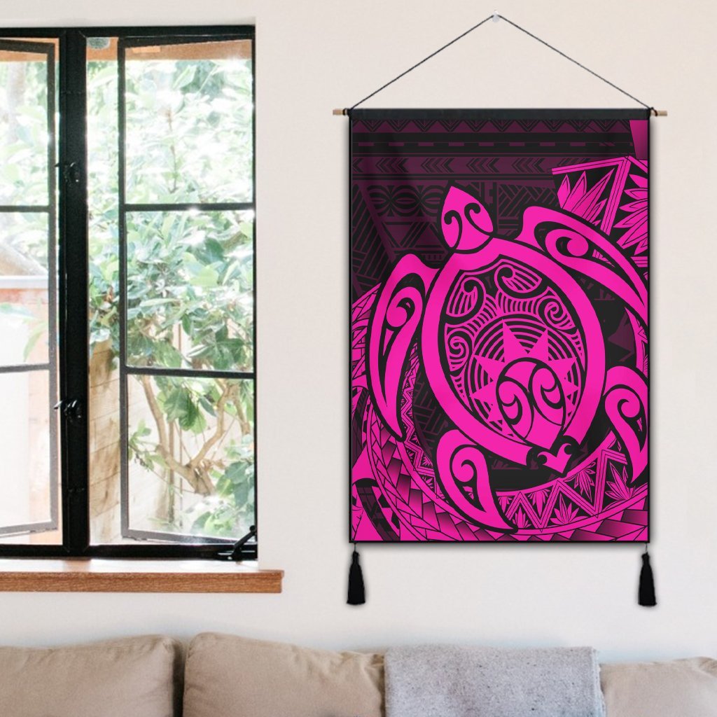 Hawaii Polynesian Turtle Hanging Poster - Pink - AH - Polynesian Pride