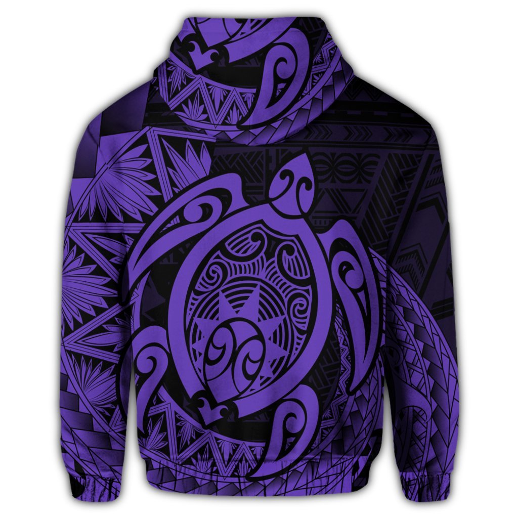 Hawaii Polynesian Turtle Zip Hoodie Purple - Polynesian Pride