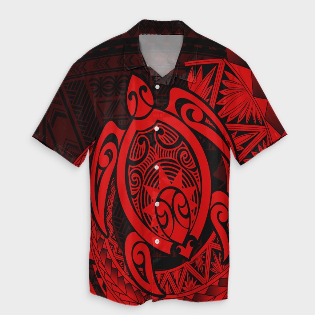 Hawaii Polynesian Turtle Hawaiian Shirt - Red - AH Unisex Black - Polynesian Pride