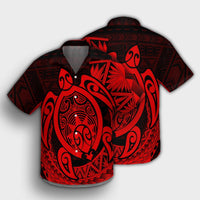 Hawaii Polynesian Turtle Hawaiian Shirt - Red - AH - Polynesian Pride