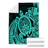 Hawaii Polynesian Turtle Premium Blankets - Turquoise - AH - Polynesian Pride
