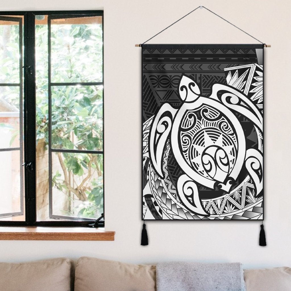 Hawaii Polynesian Turtle Hanging Poster - White - AH - Polynesian Pride