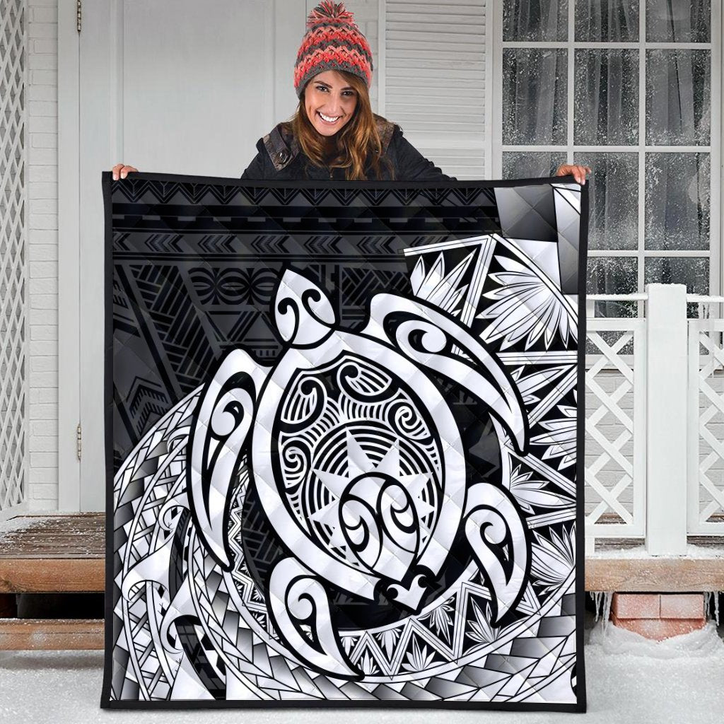Hawaii Polynesian Turtle Premium Quilts - White - AH - Polynesian Pride