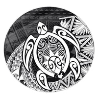Hawaii Polynesian Turtle Round Carpet - White - AH Round Carpet Luxurious Plush - Polynesian Pride