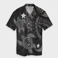 Hawaii Polynesian Turtle Hibiscus Hawaiian Shirt - Gray - AH Unisex Black - Polynesian Pride