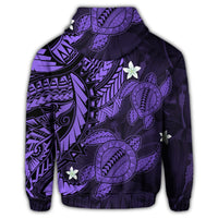 Hawaiian Polynesian Turtle Hibiscus Hoodie Purple - Polynesian Pride