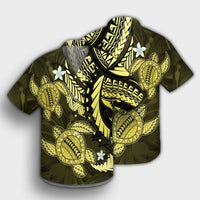 Hawaii Polynesian Turtle Hibiscus Hawaiian Shirt - Yelow - AH - Polynesian Pride