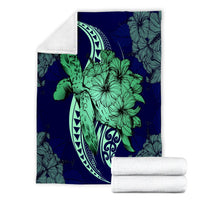 Hawaii Polynesian Turtle Hibiscus Premium Blankets1 - AH - Polynesian Pride