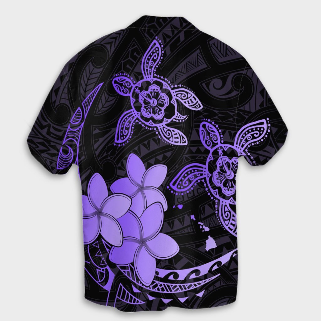 Hawaii Polynesian Turtle Plumeria Hawaiian Shirt - Pog Style Purple - AH - Polynesian Pride