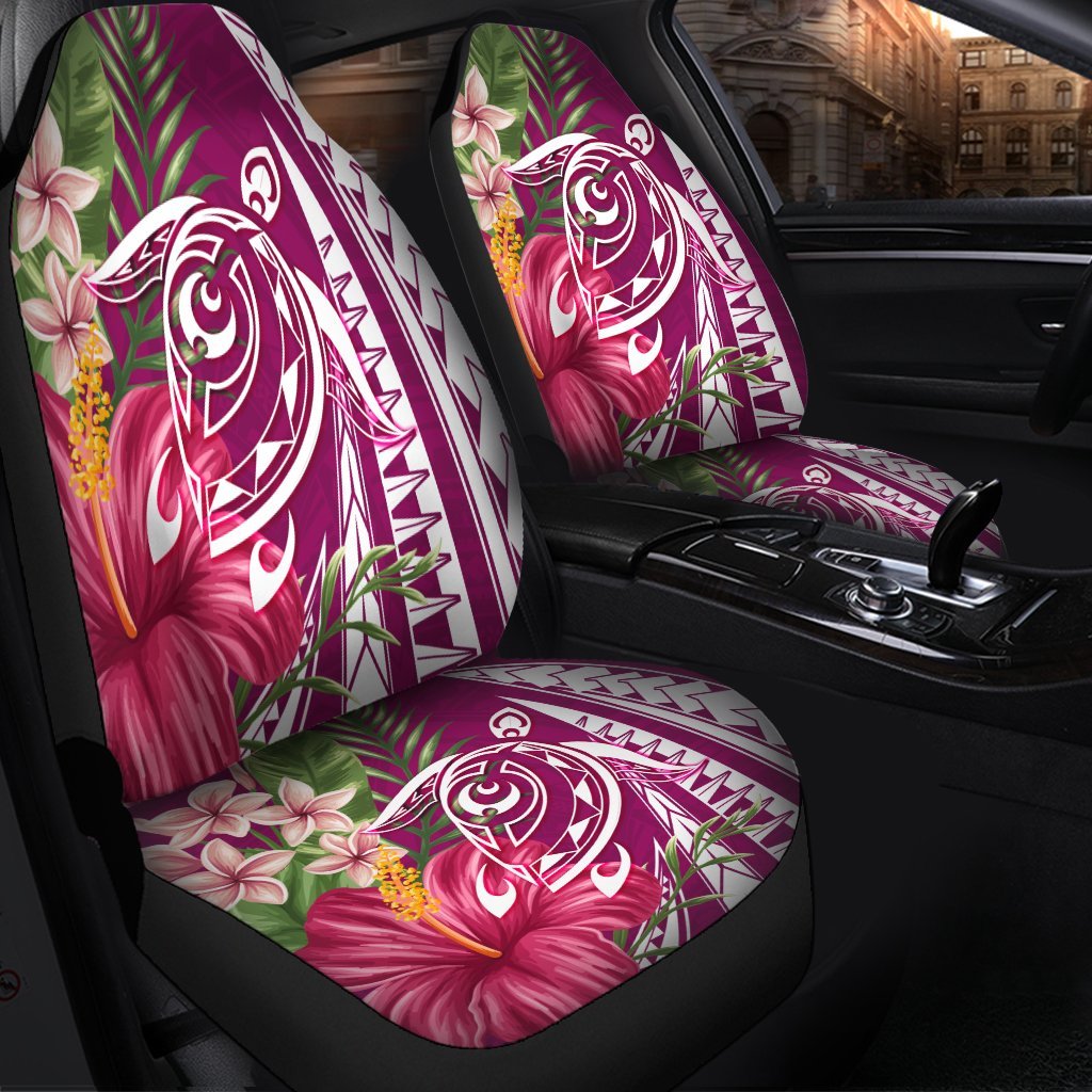 Hawaii Polynesian Turtle Tropical Hibiscus Plumeria Car Seat Covers - Pink - AH - Polynesian Pride