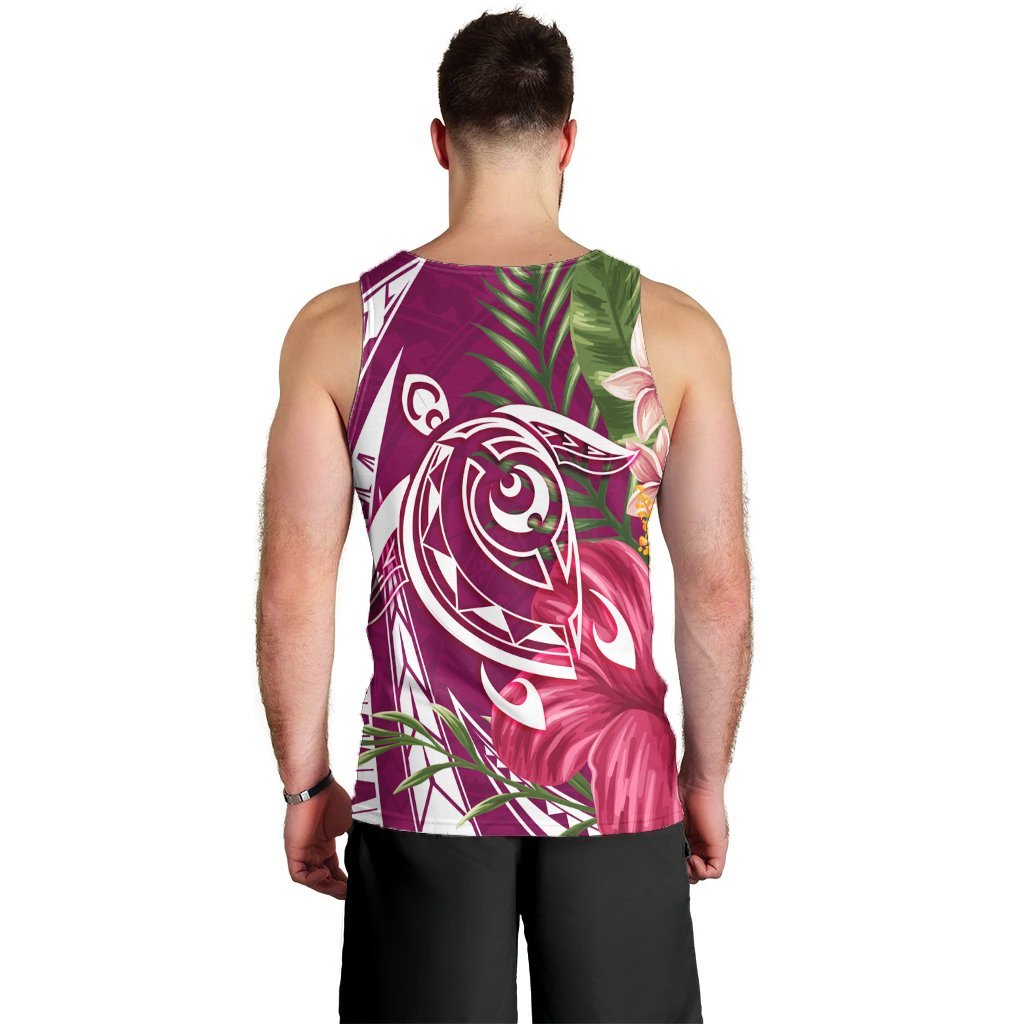 Hawaii Polynesian Turtle Tropical Hibiscus Plumeria Tank Top - Pink - AH - Polynesian Pride