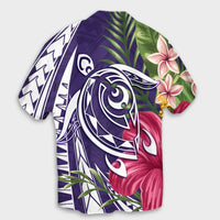 Hawaii Polynesian Turtle Tropical Hibiscus Plumeria Hawaiian Shirt - Purple - AH - Polynesian Pride