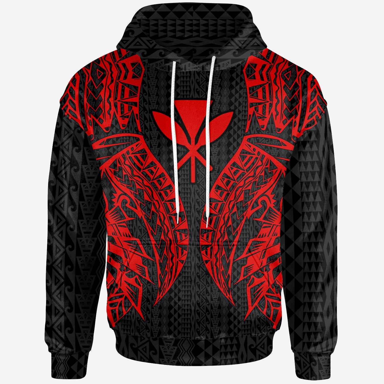 Hawaii Hoodie Polynesian Lion Head Red Style Unisex Red - Polynesian Pride