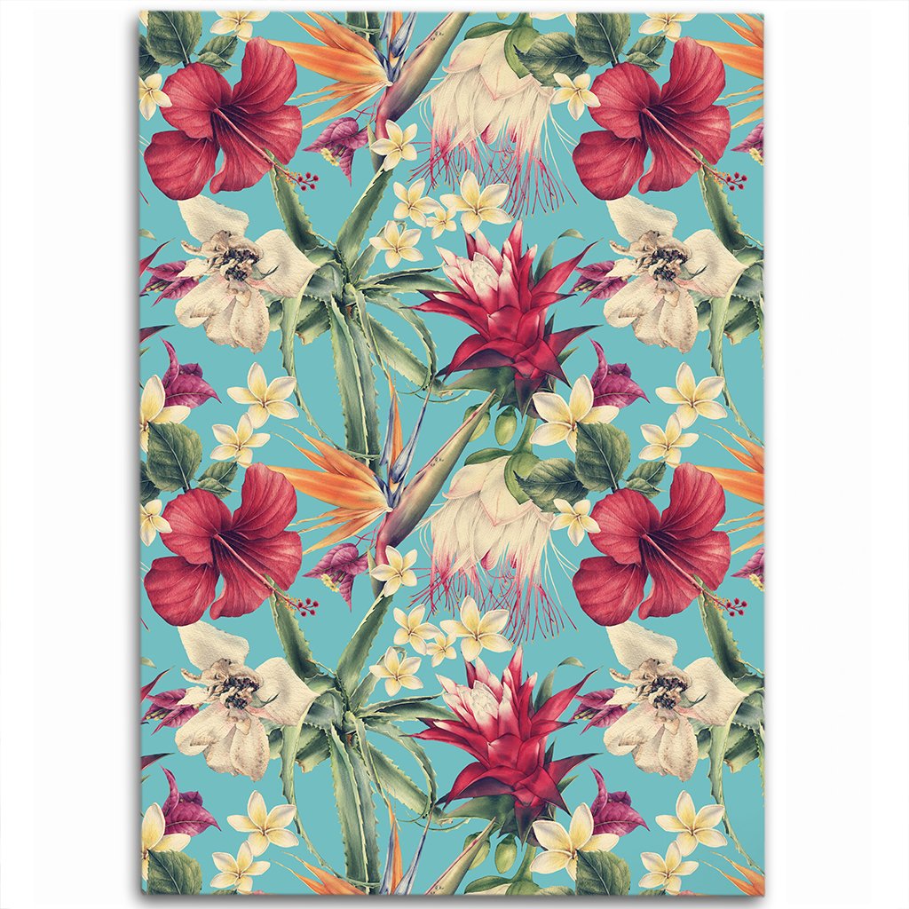 Hawaii Seamless Floral Pattern With Tropical Hibiscus, Watercolor Area Rug - AH Luxurious - Polynesian Pride