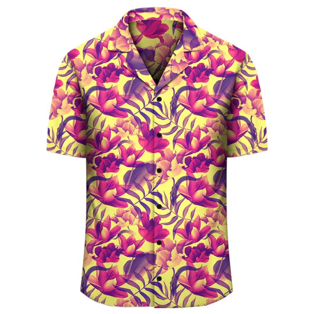 Hawaii Seamless Tropical Flower Plant Pattern Background Hawaiian Shirt - Polynesian Pride