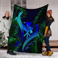 Hawaii Shark Polynesian Tropical Premium Blankets - Blue - AH - Polynesian Pride