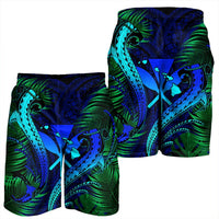 Hawaii Shark Polynesian Tropical Men's Shorts - Blue - AH - Polynesian Pride
