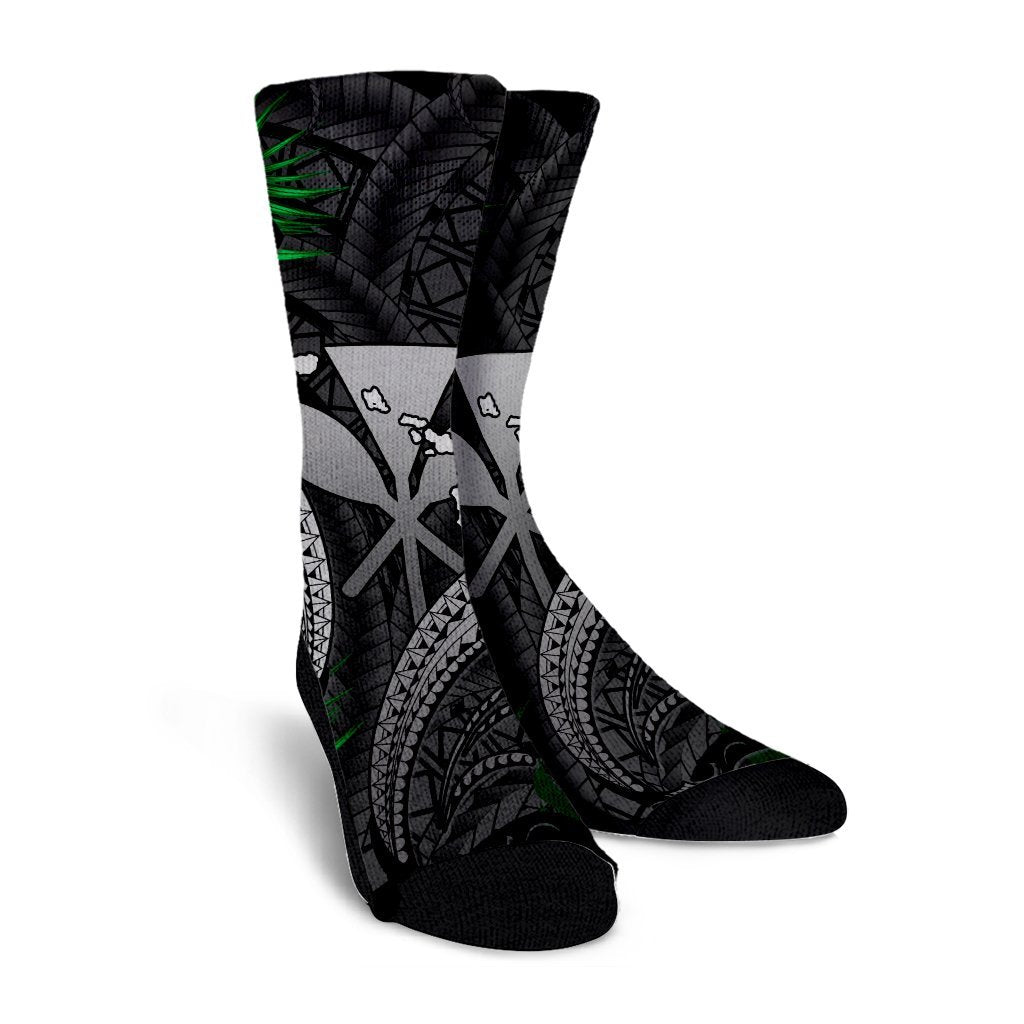 Hawaii Shark Polynesian Tropical Crew Socks - Gray - AH - Polynesian Pride