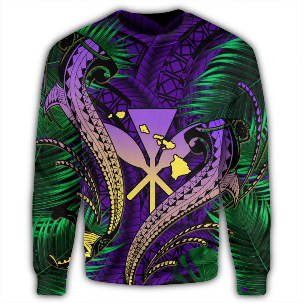 Hawaii Shark Polynesian Tropical Sweatshirt - Purple - AH - Polynesian Pride