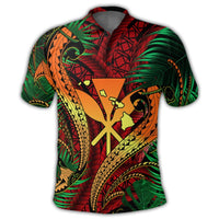 Hawaii Shark Polynesian Tropical Polo Shirt Red - Polynesian Pride