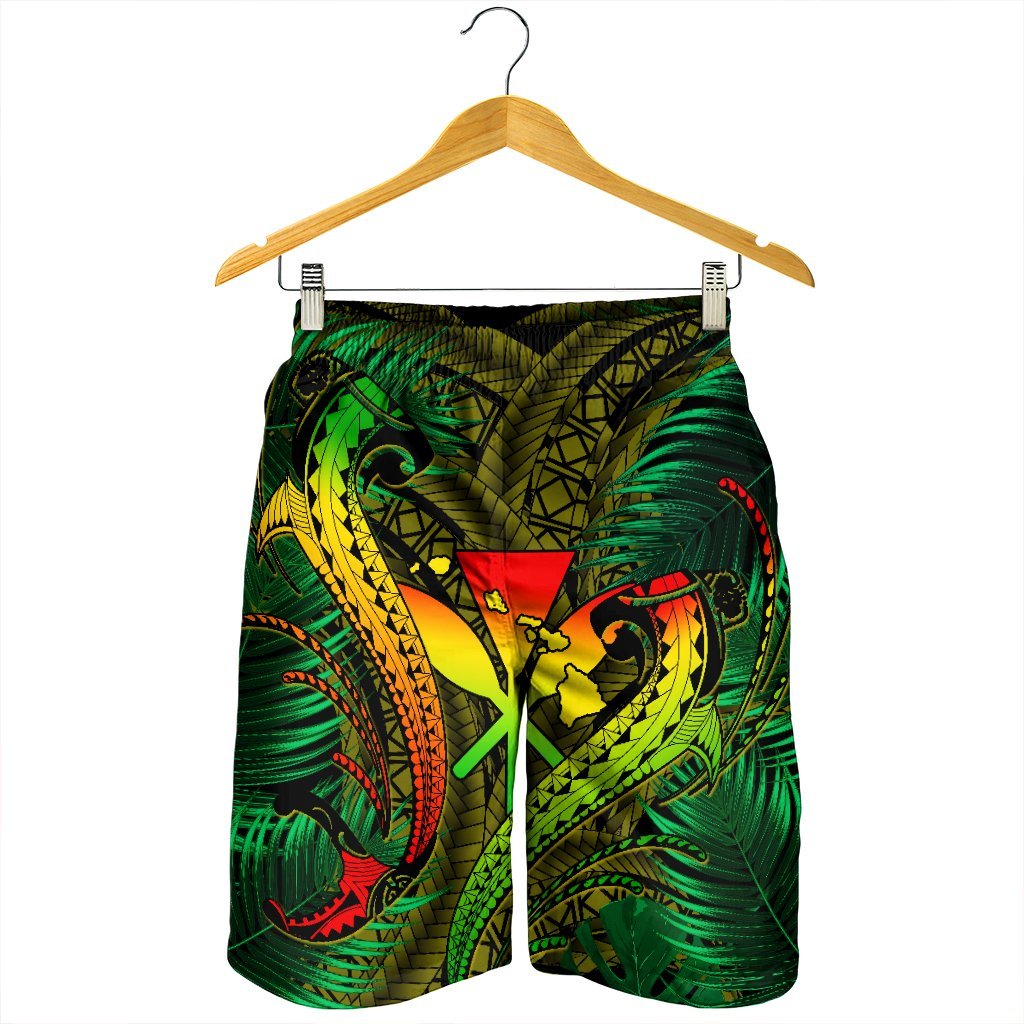 Hawaii Shark Polynesian Tropical Men's Shorts - Reggae - AH - Polynesian Pride