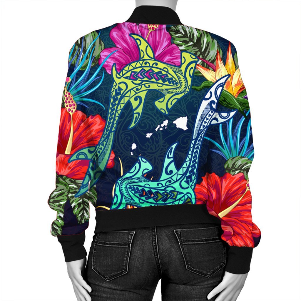 Hawaii Shark Tropical Color Bomber Jacket - AH - Polynesian Pride