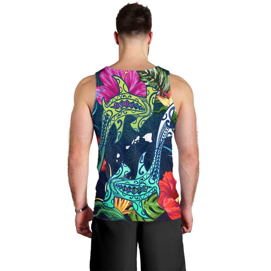 Hawaii Shark Tropical Color Tank Top - AH - Polynesian Pride