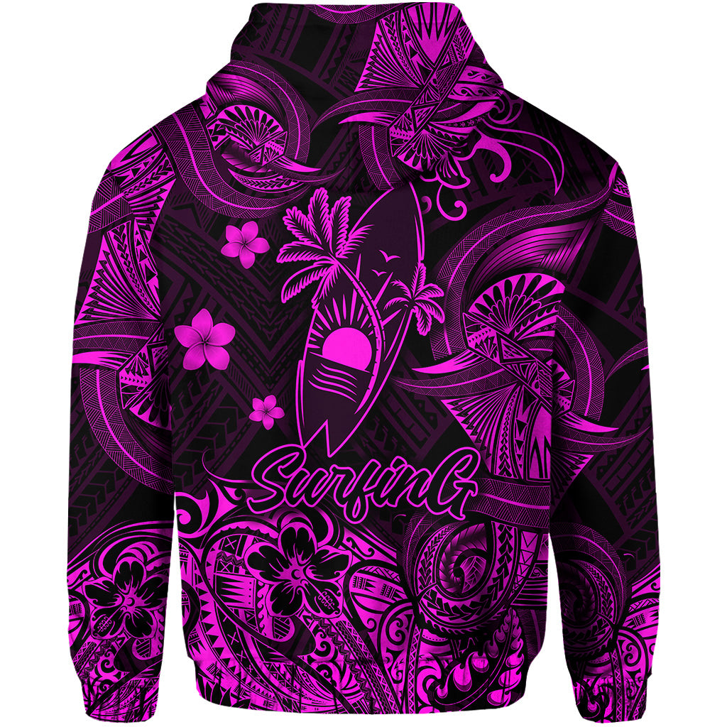 Hawaii Surfing Polynesian Zip Hoodie Unique Style Pink LT8 - Polynesian Pride