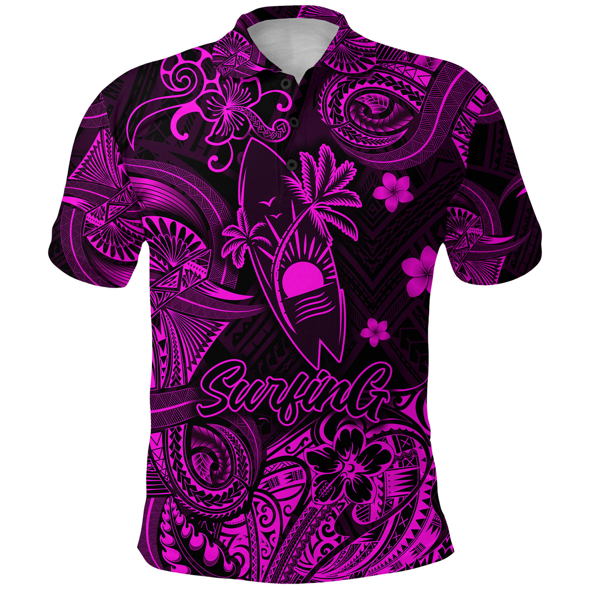 Hawaii Surfing Polynesian Polo Shirt Unique Style Pink LT8 - Polynesian Pride