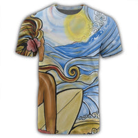 Hawaii The Girl Surfing Wave T Shirt - Polynesian Pride