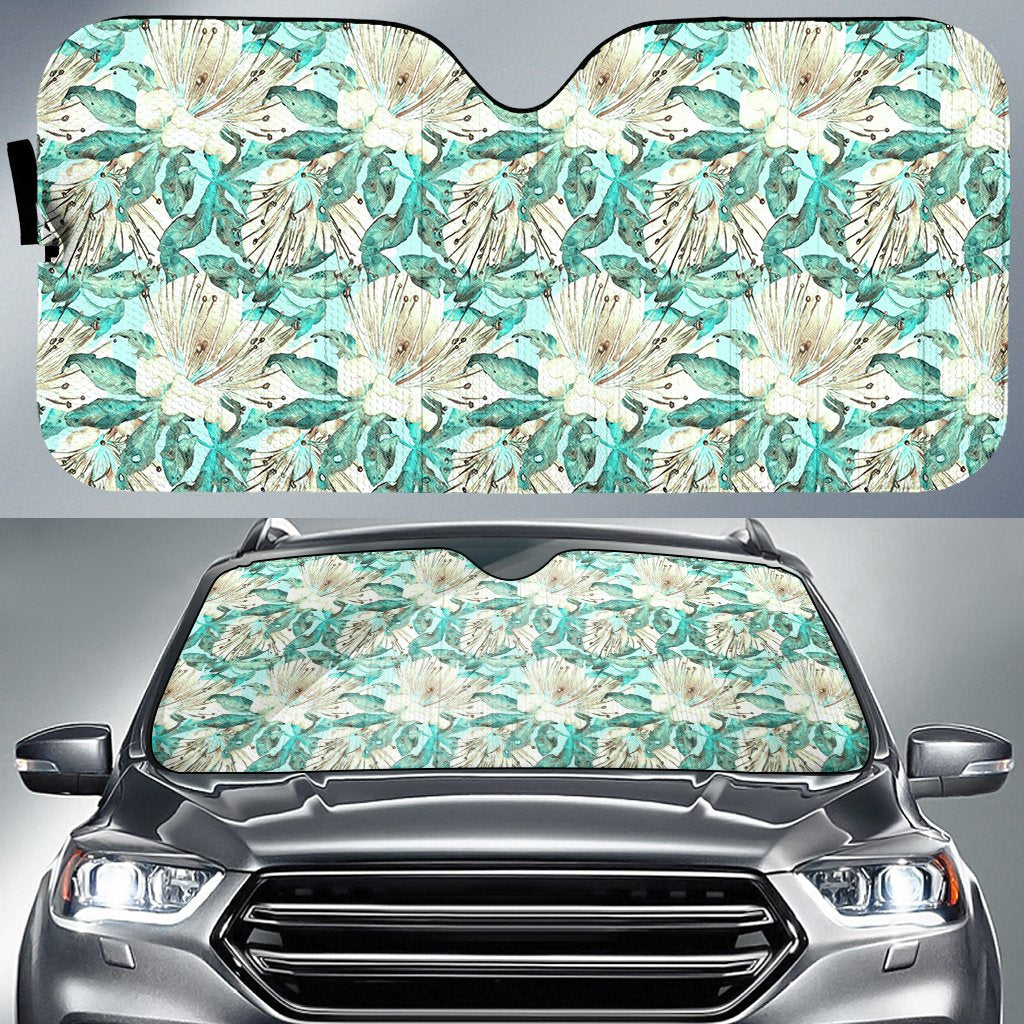 Hawaii Tropical Blue Hawaii Car Sun Shade Auto Sun Shade Universal Fit Blue - Polynesian Pride