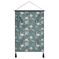 Hawaii Tropical Flamingos And Tropical Plants Hanging Poster - AH- Hanging Poster 43 x 65 cm Cotton And Linen - Polynesian Pride