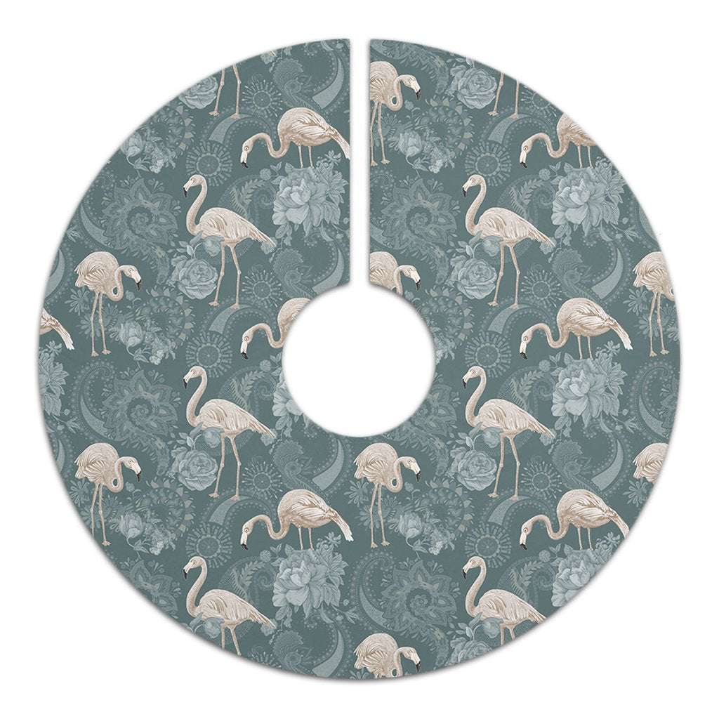 Hawaii Tropical Flamingos And Tropical Plants Tree Skirt - Polynesian Pride